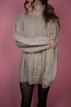 Pletený vlnený vintage sveter - L