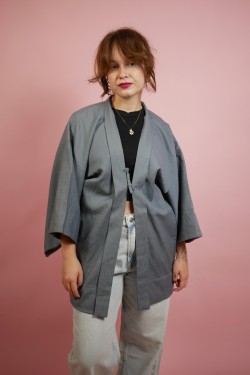 Sivé japonské kimono - UNI