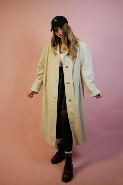 Maslový vintage trench coat - XL