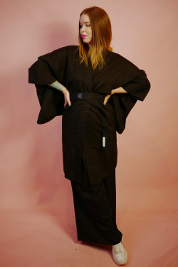 Čierne vintage kimono - UNI