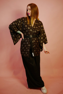 Hnedé vintage kimono - UNI