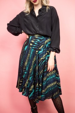 Modrá leopardia vintage sukňa - M